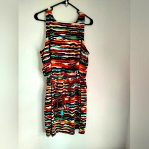 Wishes Wishes Wishes Dress Women XL Multicolor Bohemian Striped Academia Casual